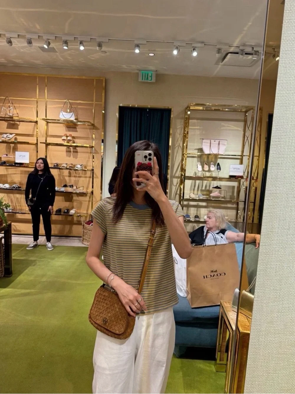 Tory Burch Thea Woven Suede Flap Crossbody in Chicroy Brown NWT